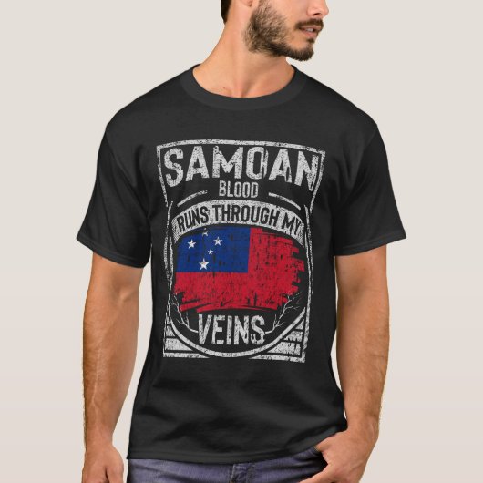 Samoan bloed loopt door mijn vinnen t-shirt (Voorkant)