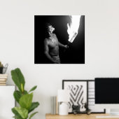 SAMOAN CHIEF MET TORCH POSTER (Thuiskantoor)