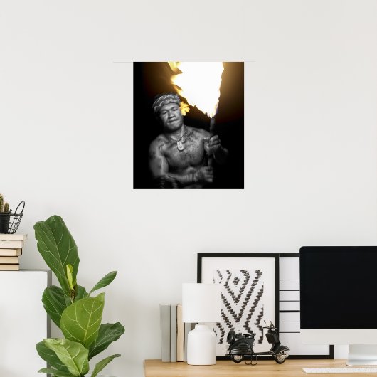 SAMOAN FIRE DANCER POSTER (Thuiskantoor)