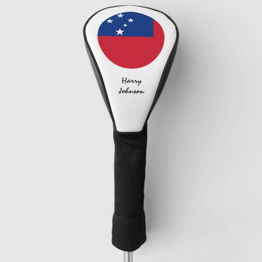 Samoan Flag & Monogrammed Golf Clubs Hoesjes Golfheadcover (Voorkant)