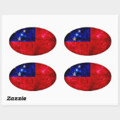 Samoan Flag Ovale Sticker (Vel)