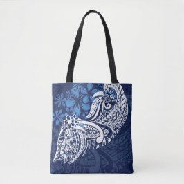 Samoan - Hawaïaans - Polynesiaans Blauw Tribale Af Tote Bag
