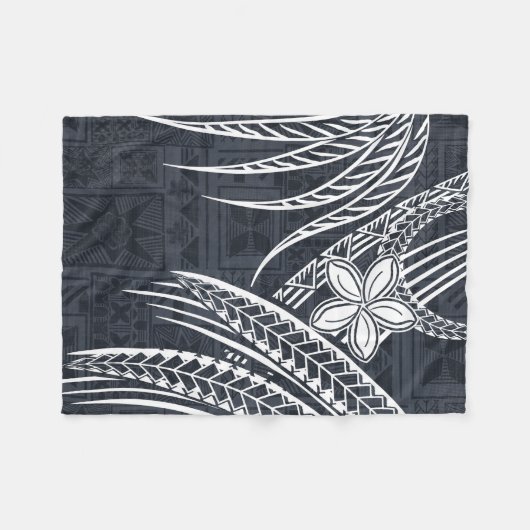 Samoan - Hawaïaans - Polynesiaanse oude Tapa-Desig Fleece Deken (Voorkant (Horizontaal))