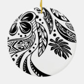 Samoan - Hawaïaans - Polynesiaanse oude Tapa-Desig Keramisch Ornament (Achterkant)