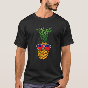 Samoan Pineapple Samoa Flag Sunbril Summer Time T-shirt