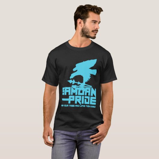 Samoan pride Bblue T-shirt (Voorkant volledig)