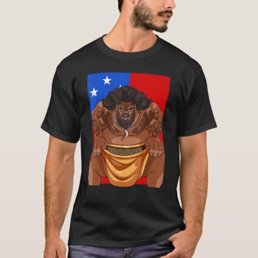 Samoan Pride Polynesiaans Haka Dance Samoa Flag T-shirt (Voorkant)