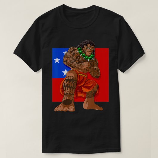 Samoan Pride Polynesiaans Haka Dance Samoa Flag T-shirt (Design voorkant)