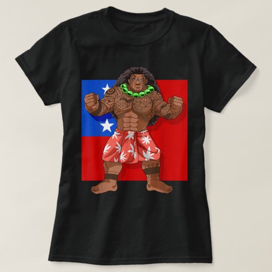 Samoan Pride Polynesiaanse Warrior Samoa Flag T-shirt (Design voorkant)