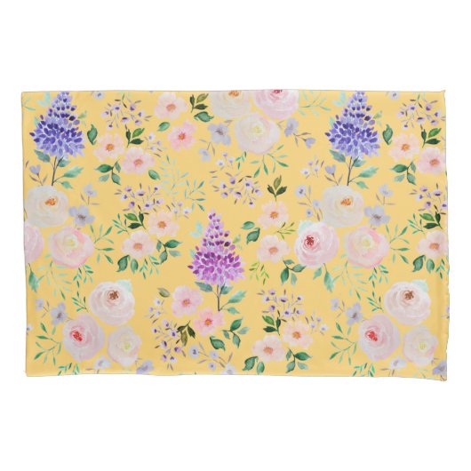 Samoan Sun Waterverf Floral Kussensloop (Voorkant)