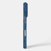 Samoan Tapa Hawaiian Faux Hout Blauw Surfboard Case-Mate iPhone Case (Achterkant / Rechts)