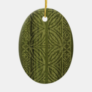 Samoan Tapa Hawaiian Faux Surfboard Keramisch Ornament