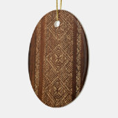 Samoan Tapa Hawaiian Faux Surfboard Keramisch Ornament (Links)