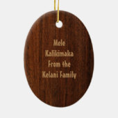 Samoan Tapa Hawaiian Faux Surfboard Keramisch Ornament (Achterkant)