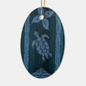 Samoan Tapa Hawaiian Faux Surfboard Keramisch Ornament (Links)