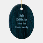 Samoan Tapa Hawaiian Faux Surfboard Keramisch Ornament (Achterkant)