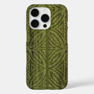 Samoan Tapa Hawaiian Faux Wood Green Surfboard iPhone 16 Pro Hoesje