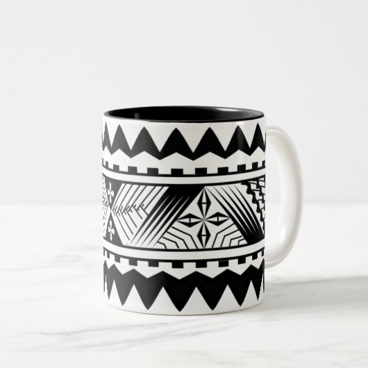 SAMOAN TATOO-MOK TWEEKLEURIGE KOFFIEMOK (Voorkant rechts)