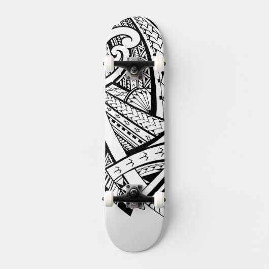 Samoan tribal design spearhead patronen persoonlijk skateboard (Voorkant)