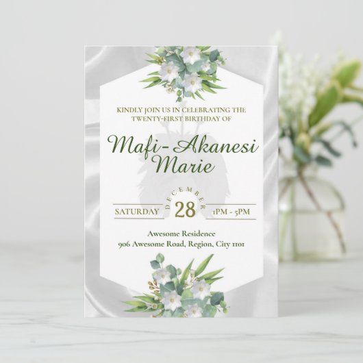 Samoan Tuiga 21e uitnodiging (Staand voorkant)