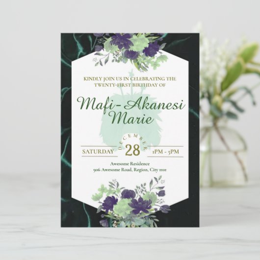 Samoan Tuiga 21e uitnodiging (Staand voorkant)