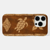 Samoan Turtle Totem Faux Koa Wood Surfboard Hoesje (Achterkant (horizontaal))