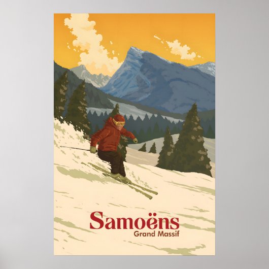 Samoens Skigebied Reisposter Poster (Voorkant)
