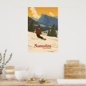 Samoens Sneeuwboarden Reisposter Poster (Keuken)