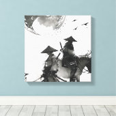 samoerai premium gewikkeld canvas afdruk (Insitu (Houten vloer))