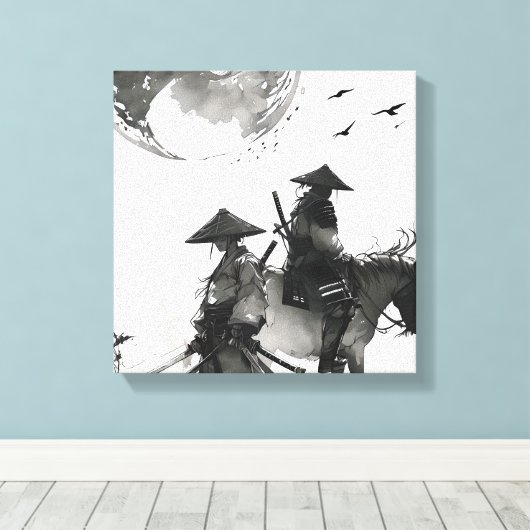 samoerai premium gewikkeld canvas afdruk (Insitu (Houten vloer))