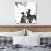 samoerai premium gewikkeld canvas afdruk (Insitu (Slaapkamer))