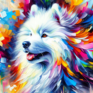 Samojed Acrylprint Kleurrijk Levendig Legpuzzel