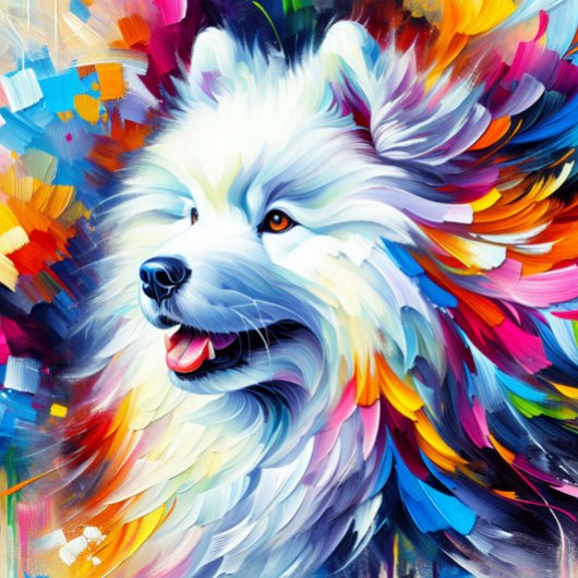 Samojed Acrylprint | Kleurrijk | Levendig Legpuzzel