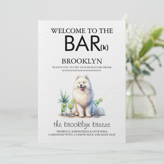 Samojed Bar Menu (Staand voorkant)