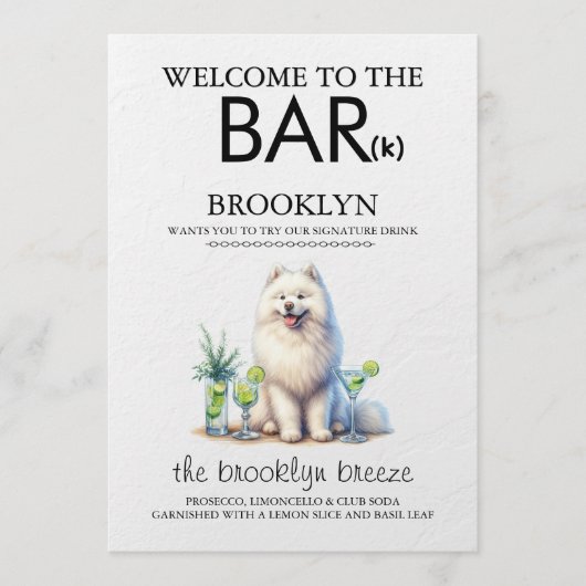 Samojed Bar Menu (Voorkant)