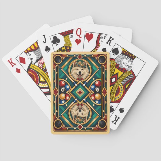 Samojed, Geometrisch Mozaïek Pokerkaarten (Achterkant)
