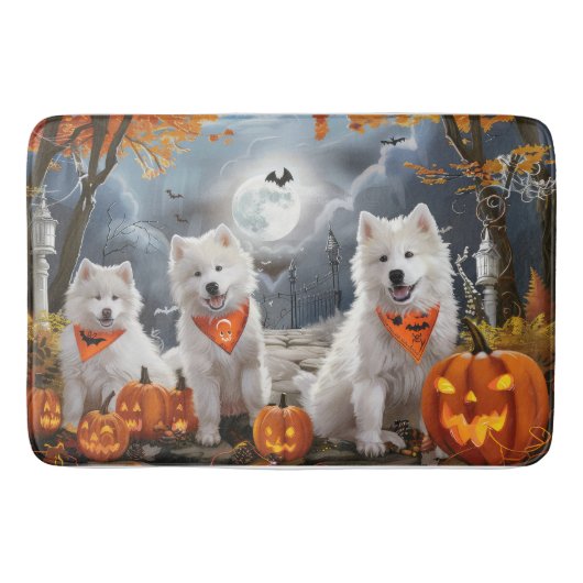 Samojed Halloween Spoken Badmat (Voorkant)