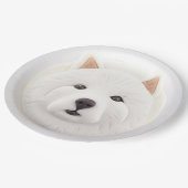 Samojed Hond 3D Geïnspireerd Papieren Bordje (Gekanteld)