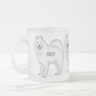Samojed hond cartoon illustratie  matglas koffiemok