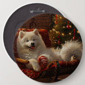 Samojed Honden Kerst Feestelijk Ronde Button 6,0 Cm (Voorkant /achterkant)