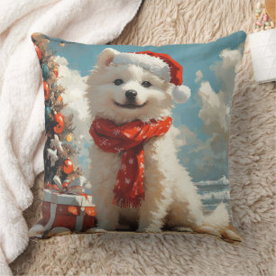 Samojed Honden Kerstmis Vintage Strand Kussen