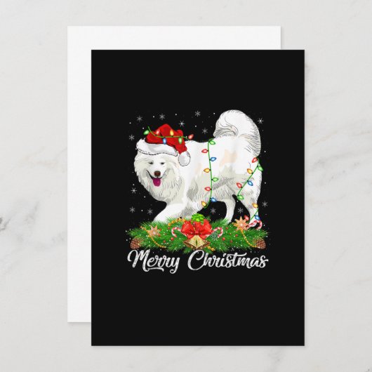 Samojed Hondenliefhebber Kerstman Hoed Samoyed Ker Kaart (Voorkant / Achterkant)