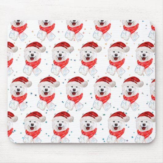 Samojed Hondenras Kerststerren Muismat (Voorkant)