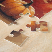 Samojed in herfstbladeren dankdag kunst legpuzzel (Zijkant)
