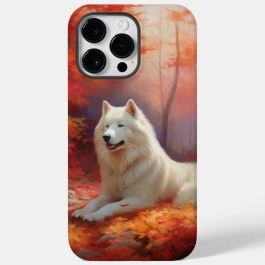 Samojed in herfstbladeren valt inspireren Case-Mate iPhone case (Achterkant)
