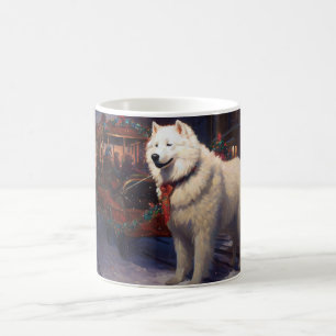 Samojed Kerst Feestelijke Periode Koffiemok