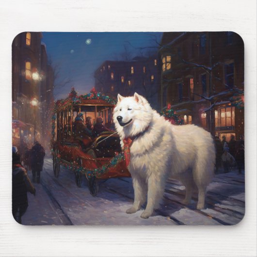 Samojed Kerst Feestelijke Periode Muismat (Voorkant)