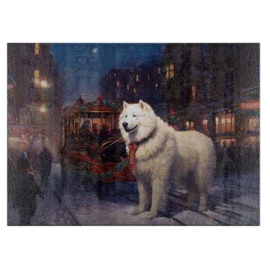 Samojed Kerst Feestelijke Periode Snijplank (Voorkant)