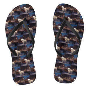 Samojed Kerst Feestelijke Periode Teenslippers