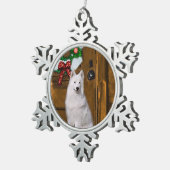 Samojed Kerstmis Tin Sneeuwvlok Ornament (Rechts)